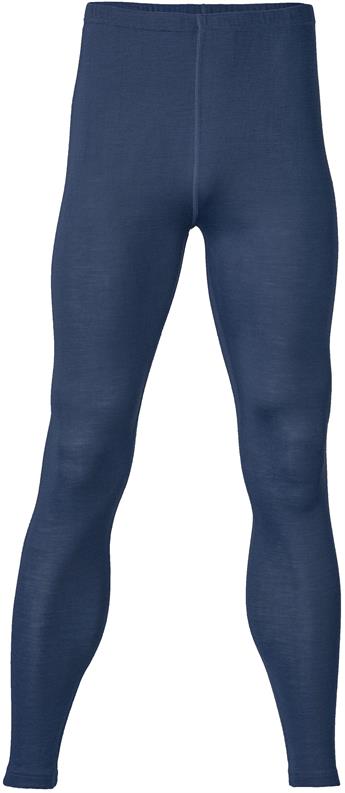 Herrer lange underbukser/ leggins marineblå silke-uld
