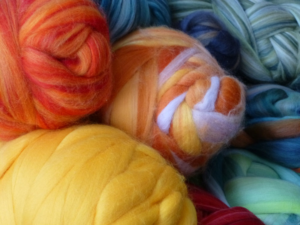  Merino tops flerfarvet 19 µ